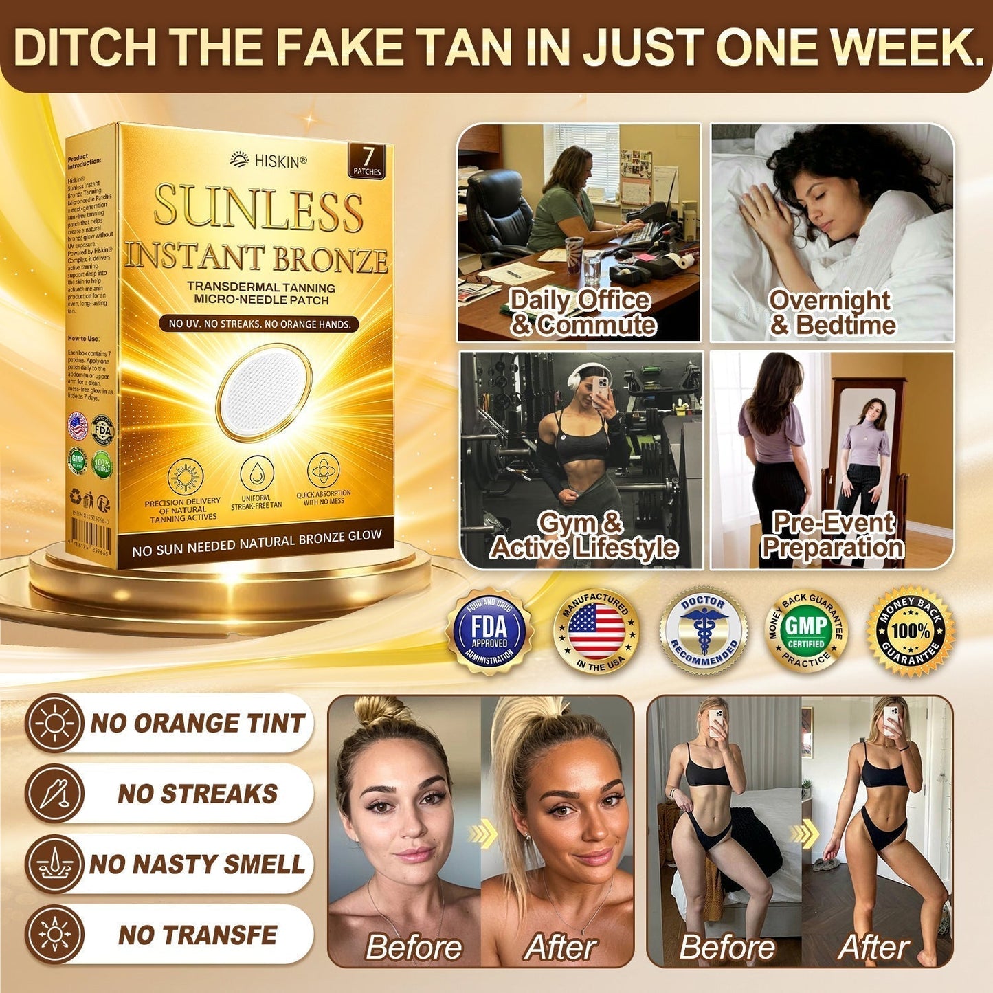 𝑶𝒇𝒇𝒊𝒄𝒊𝒂𝒍 𝑺𝒕𝒐𝒓𝒆 | ☀️🌹 𝐇𝐢𝐬𝐤𝐢𝐧® 𝐒𝐮𝐧𝐥𝐞𝐬𝐬 𝐈𝐧𝐬𝐭𝐚𝐧𝐭 𝐁𝐫𝐨𝐧𝐳𝐞 𝐓𝐚𝐧𝐧𝐢𝐧𝐠 𝐌𝐢𝐜𝐫𝐨𝐧𝐞𝐞𝐝𝐥𝐞 𝐏𝐚𝐭𝐜𝐡 🇺🇸 (𝐉𝐮𝐬𝐭 𝐨𝐧𝐜𝐞 𝐚 𝐝𝐚𝐲) 𝐕𝐢𝐬𝐢𝐛𝐥𝐞 𝐁𝐫𝐨𝐧𝐳𝐞 𝐆𝐥𝐨𝐰 𝐢𝐧 𝟕 𝐃𝐚𝐲𝐬 ✅ 𝐍𝐨 𝐔𝐕, 𝐍𝐨 𝐎𝐫𝐚𝐧𝐠𝐞, 𝐍𝐨 𝐒𝐭𝐫𝐞𝐚𝐤𝐬, 𝐍𝐨 𝐃𝐇𝐀, 𝐍𝐨 𝐌𝐞𝐬𝐬.